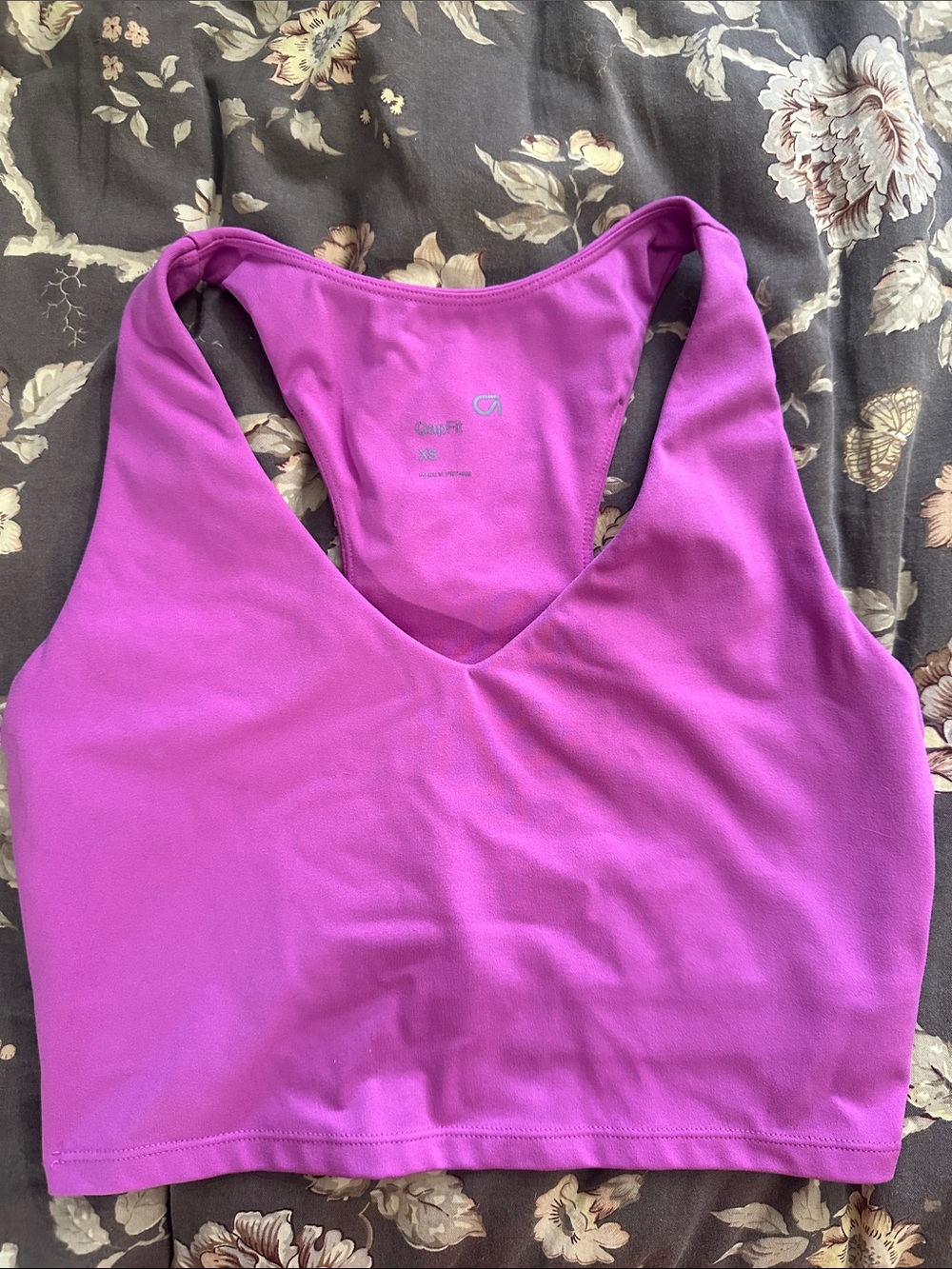 GAP Magenta Racerback Sports Bra Crop